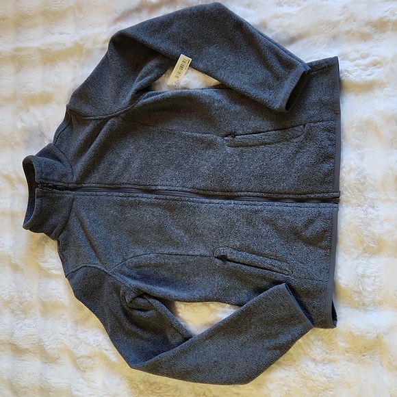Amazon Essentials Gray Fleece Zip-Up Jacket NWT - Picture 2 of 9